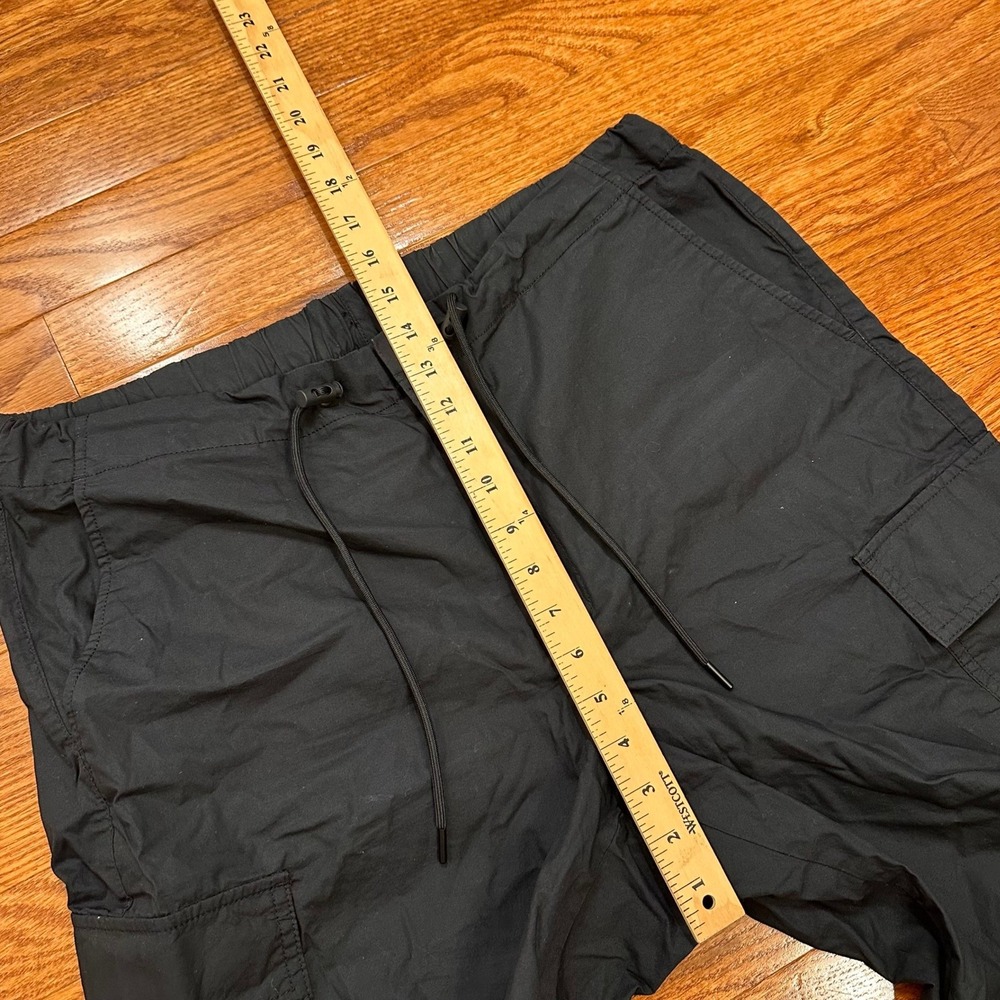 GAP Cargo Pants Mens Large 29" Black Paratrooper Baggy Street Y2K Elastic Waist - Picture 13 of 16